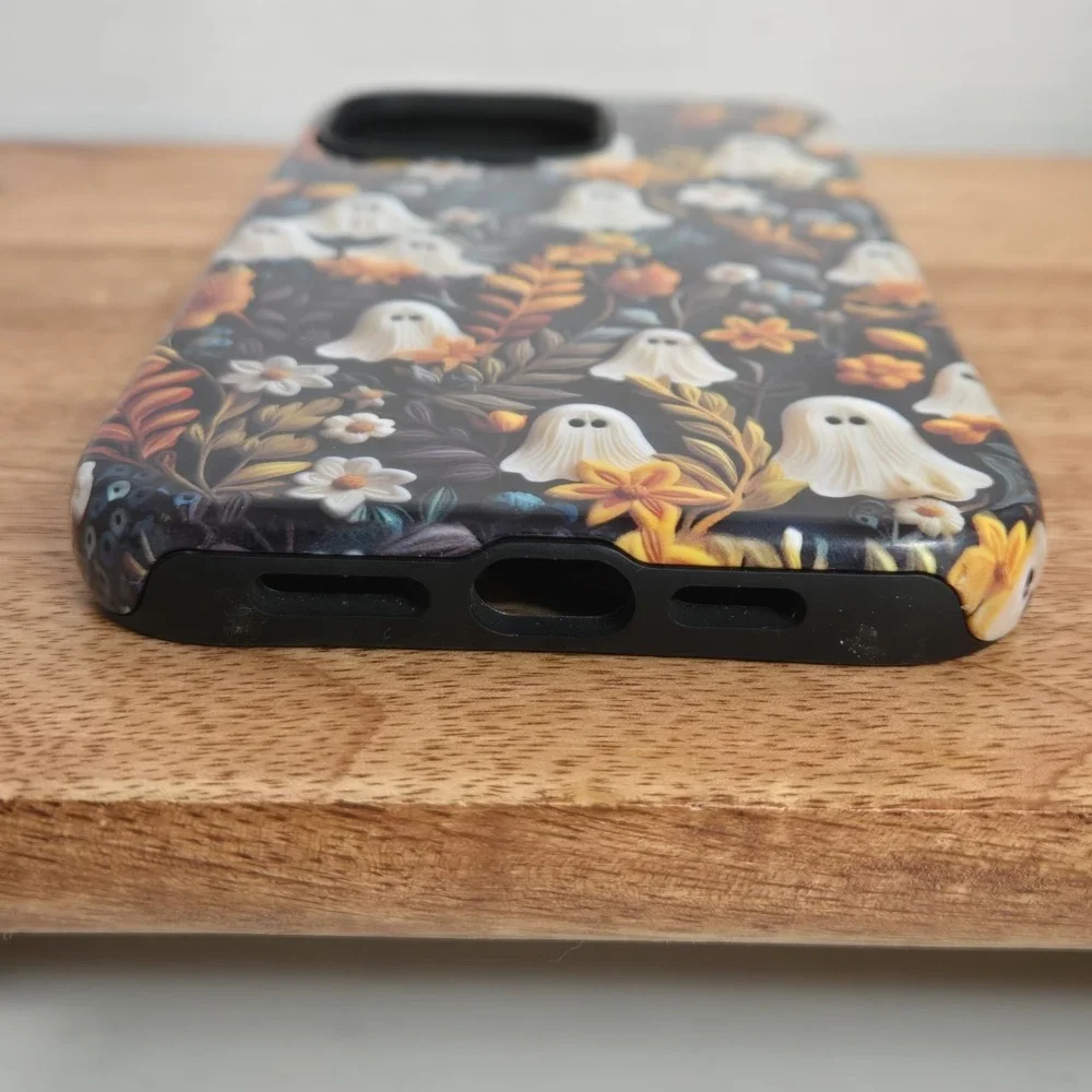 BURGA iPhone 14 Pro Max Case Ghost Floral Halloween Protective Slim Pumpkin Cute
